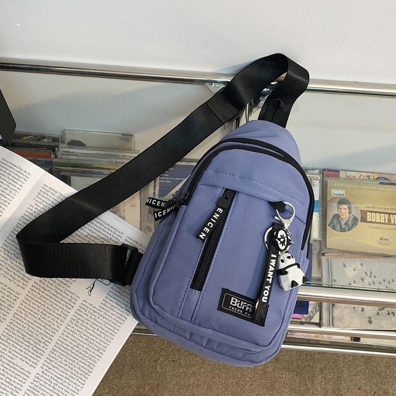 Lightweight Lettering Zip Sling Bag Product Image