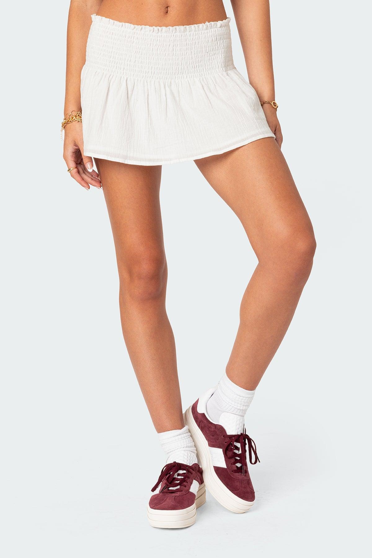 Camellia Cotton Scrunch Mini Skirt Product Image