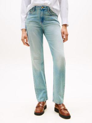 Faded Light Wash Mid-Rise Straight Jean Product Image