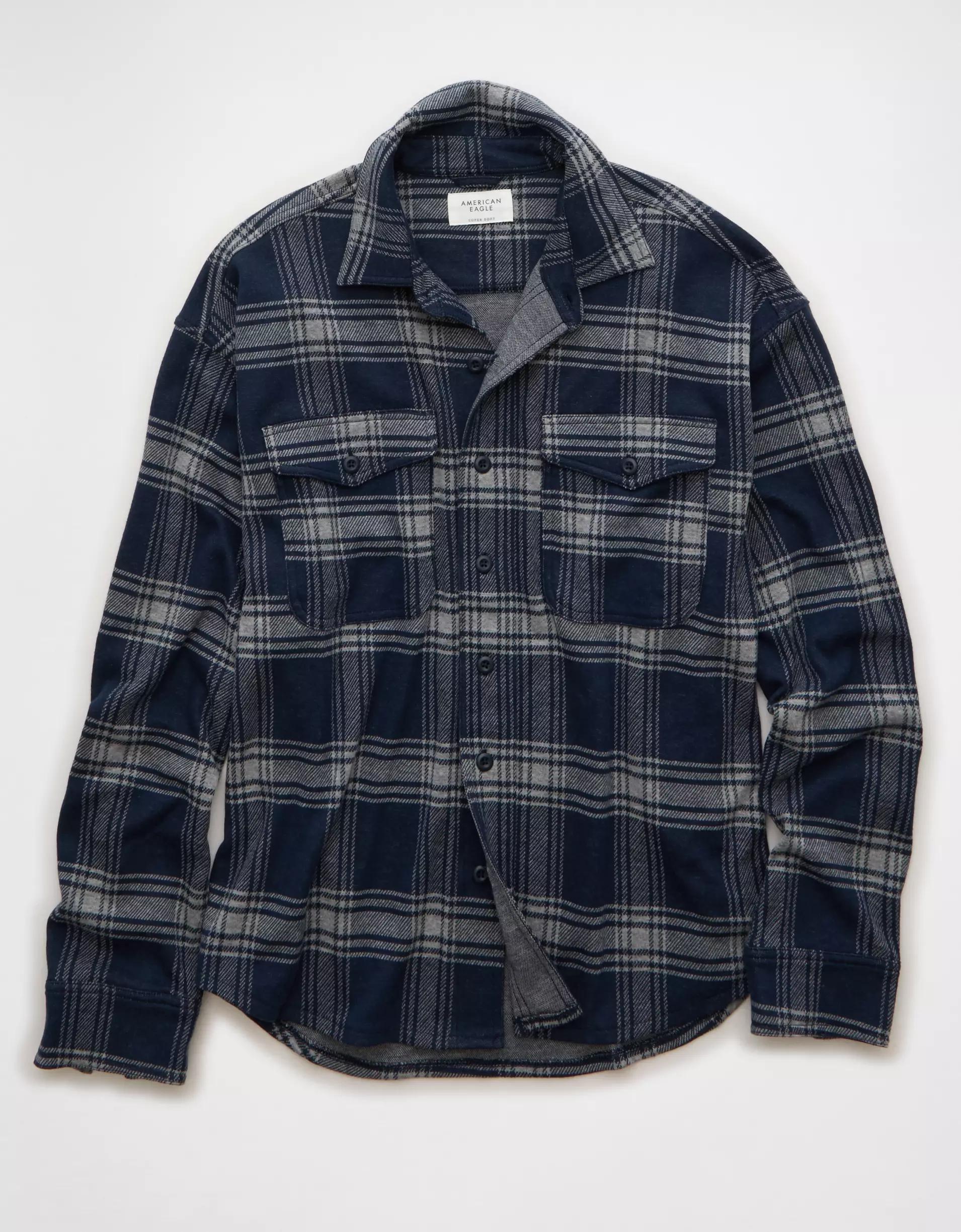 AE Knit Button-Up Shirt Product Image