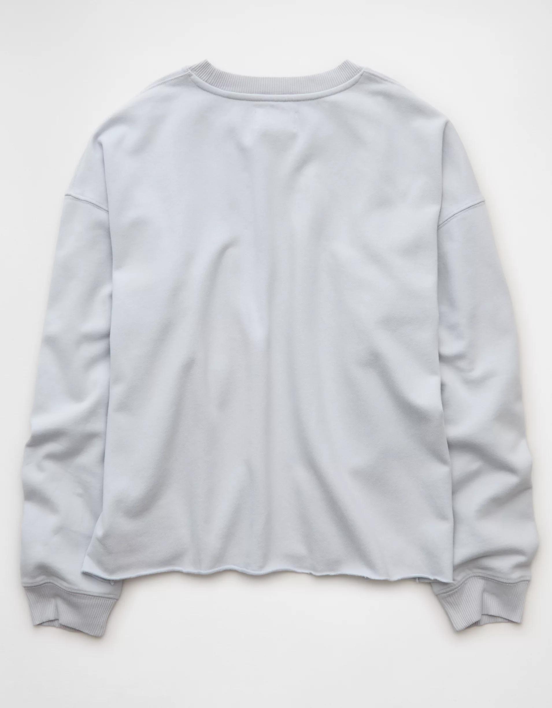 AE Everyday Luxe Cropped Cut-Off Sweatshirt Product Image
