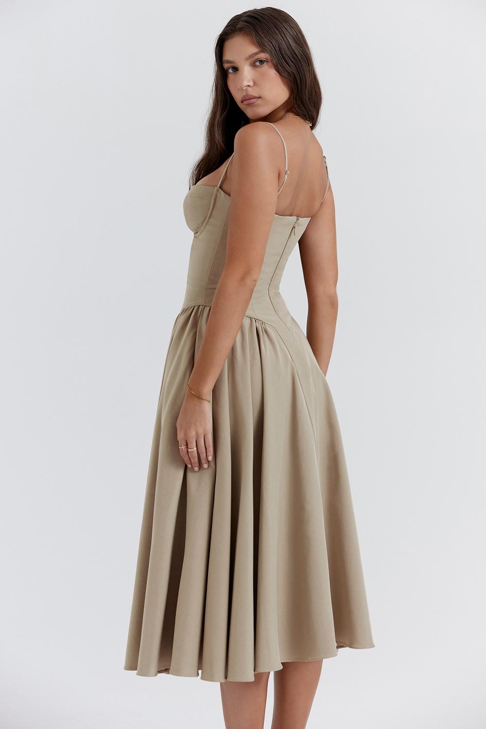 Samaria  taupe corset sundress Product Image