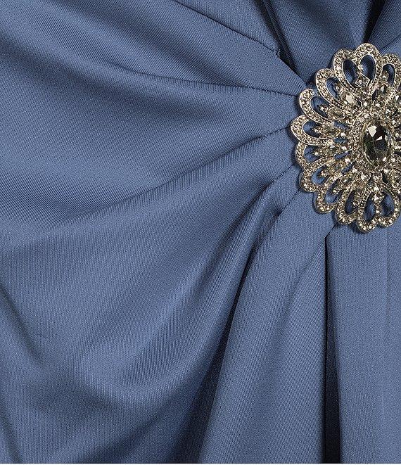 Jessica Howard Boat Neck Cap Sleeve Embellished Bow Sheath Gown Product Image