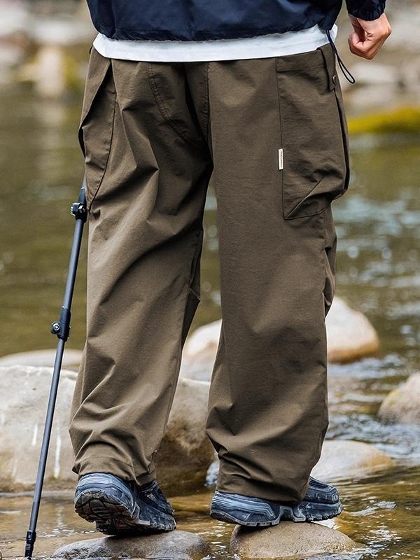 Men's Pockets Loose Cargo Pants Product Image