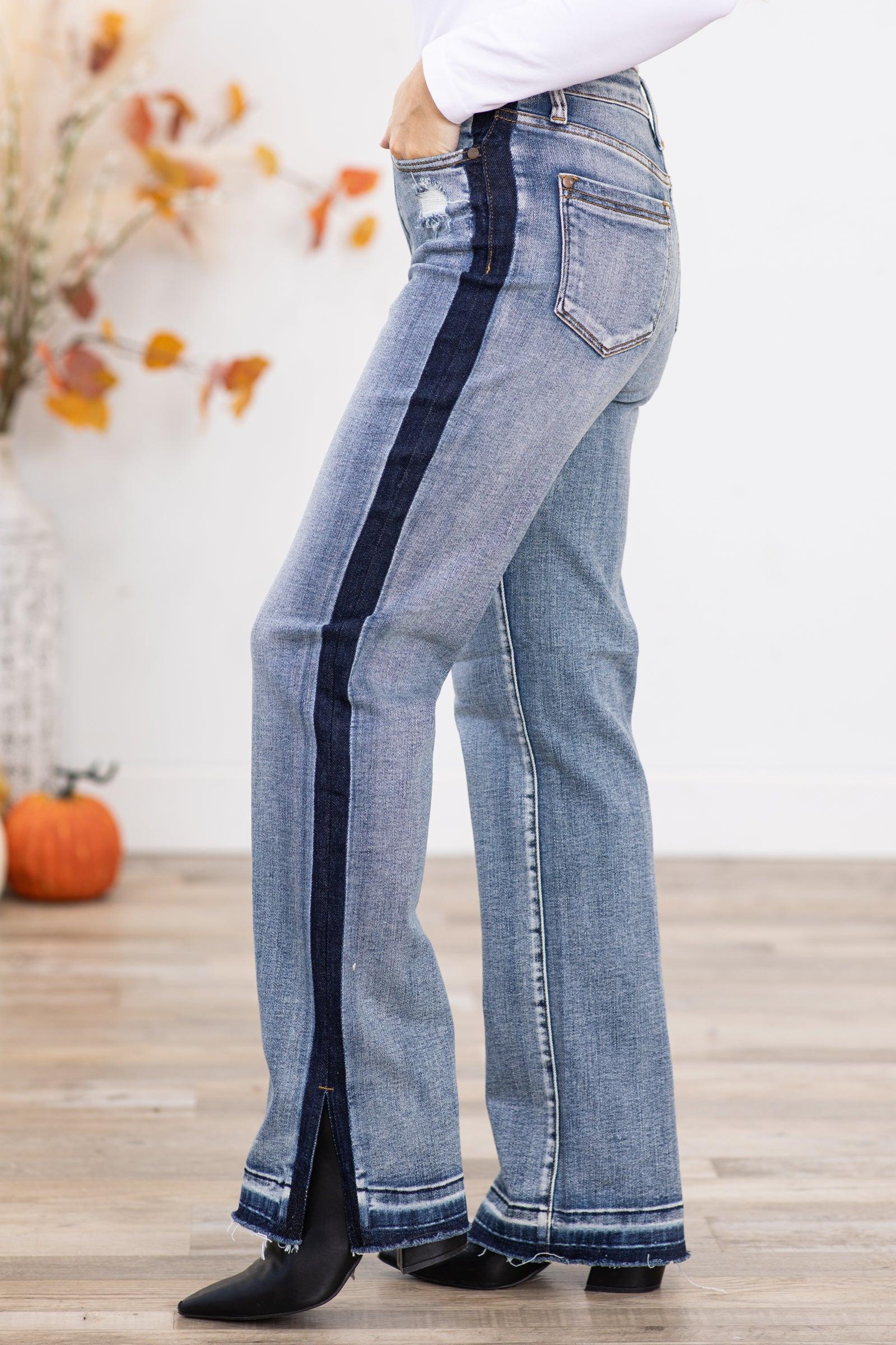 Judy Blue Contrast Side Seam Jeans Product Image