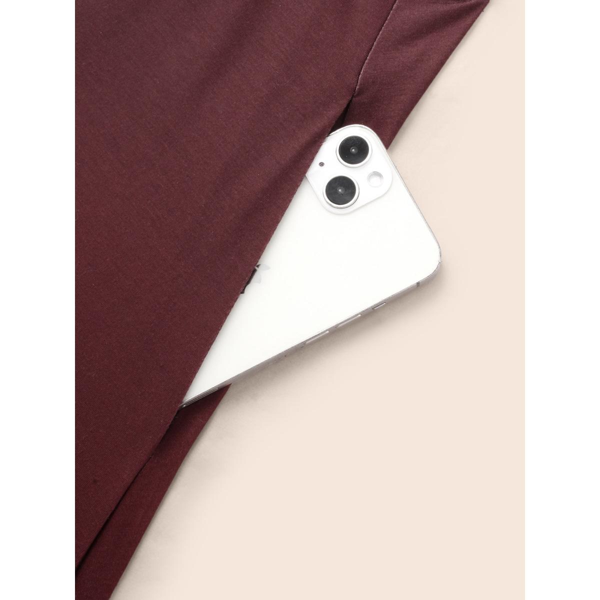 Plus Size Heart Neckline Drawstring Gradient Midi Dress Plum Women Elegant Drawstring Party Curvy Bloomchic 22-24/3X Product Image