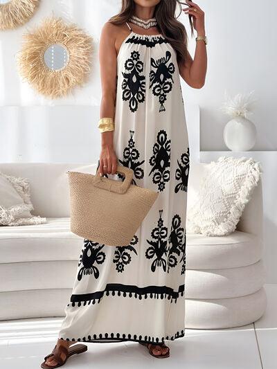 Printed Spaghetti Strap Sleeveless Maxi Dress Product Image