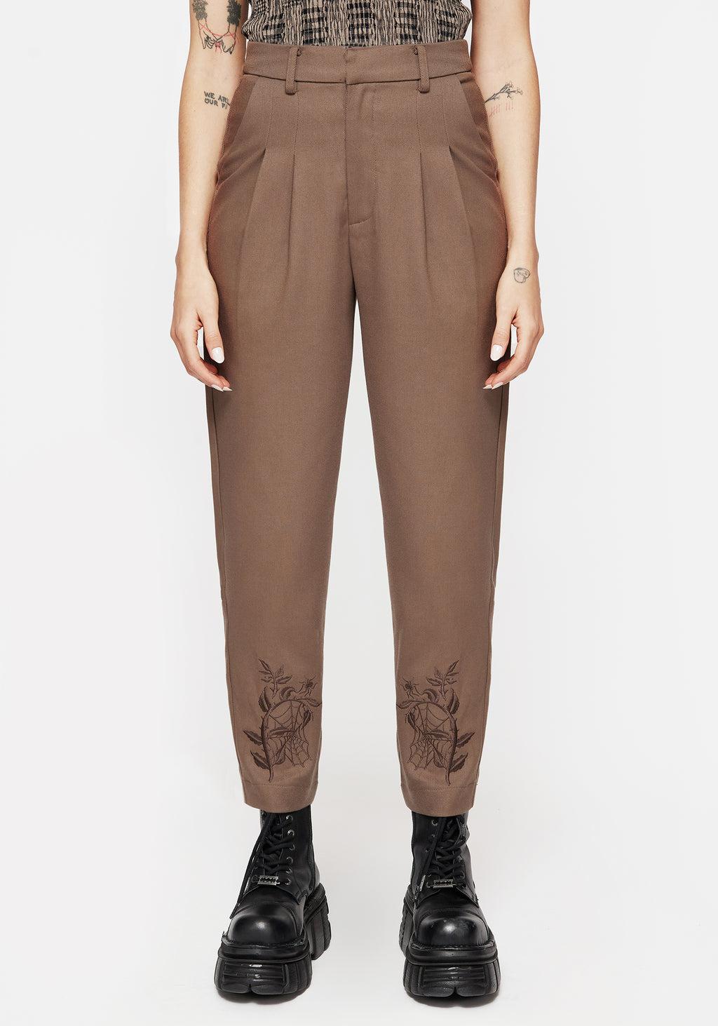 Hazel Embroidered Slim Tailored Trousers Product Image