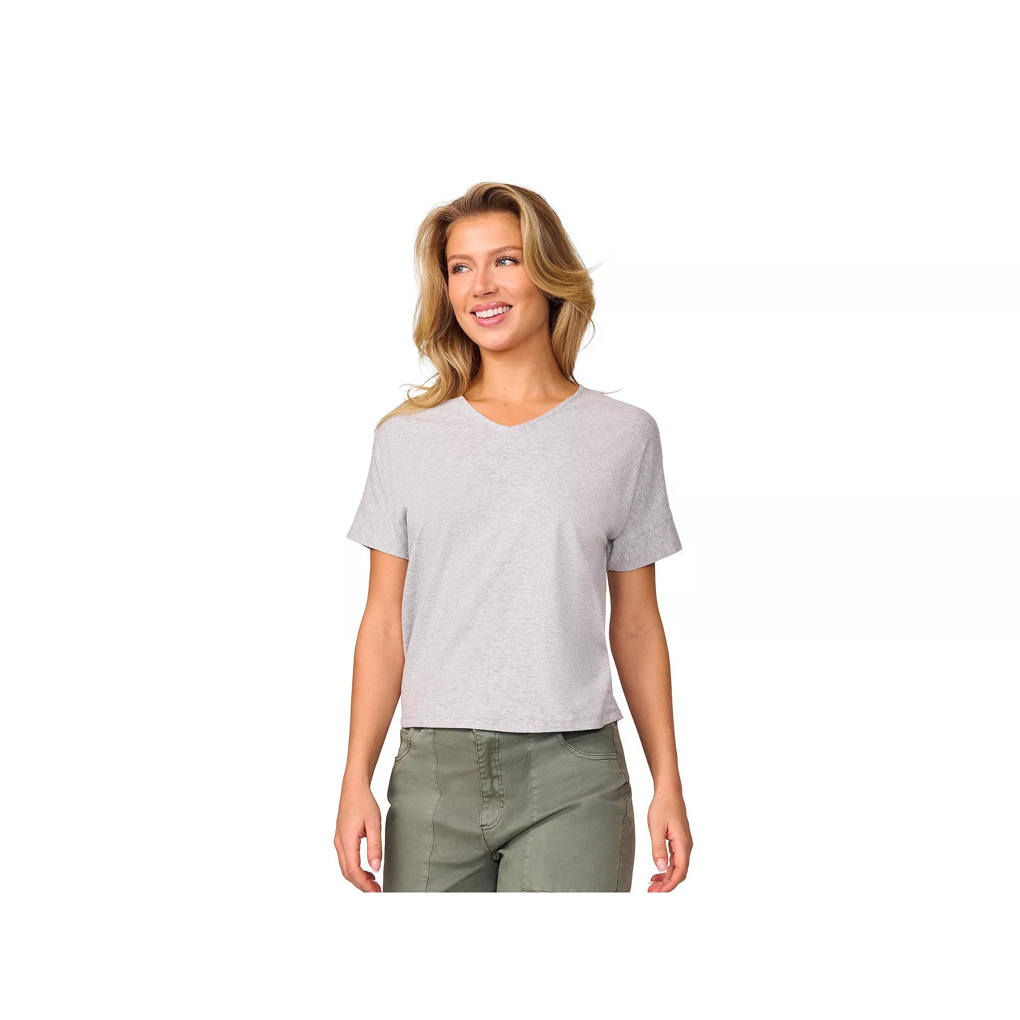 Women's Grey & Gray Cap Sleeve Tee, Size: Small, Grey Gray Product Image