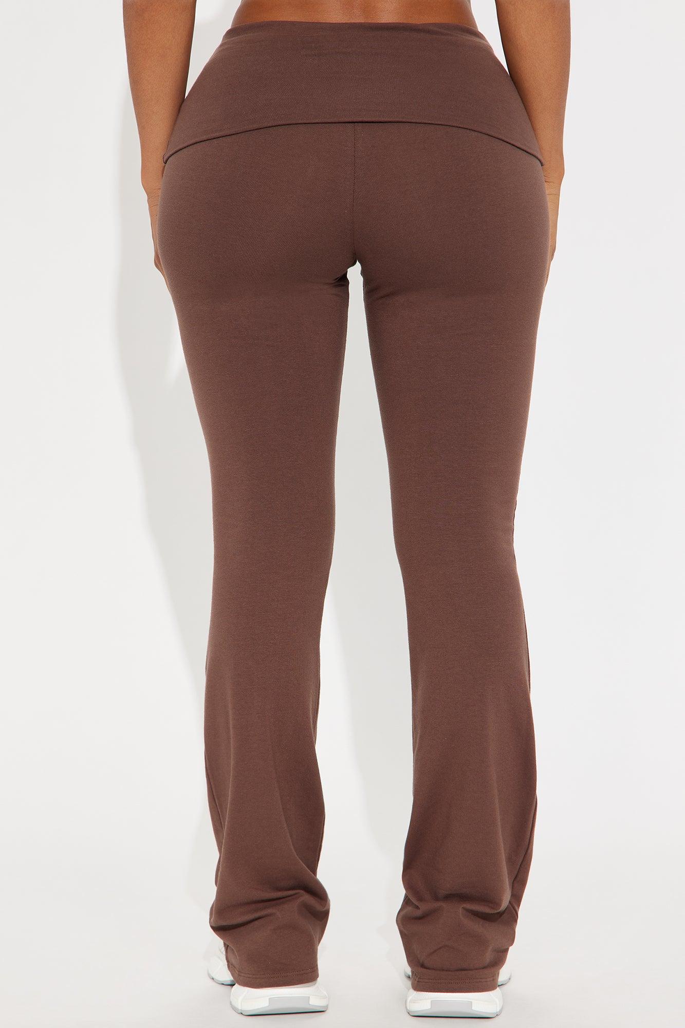 Adriana Foldover Flare Pant - Chocolate Product Image