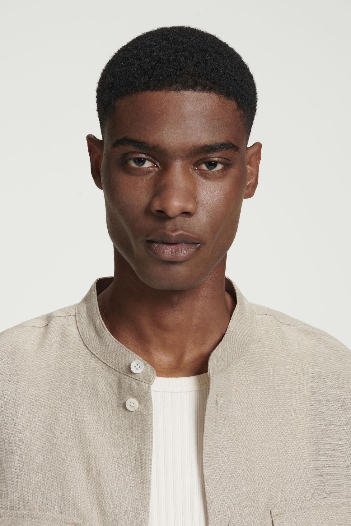 ELASTICATED LINEN WIDE-LEG TROUSERS Product Image