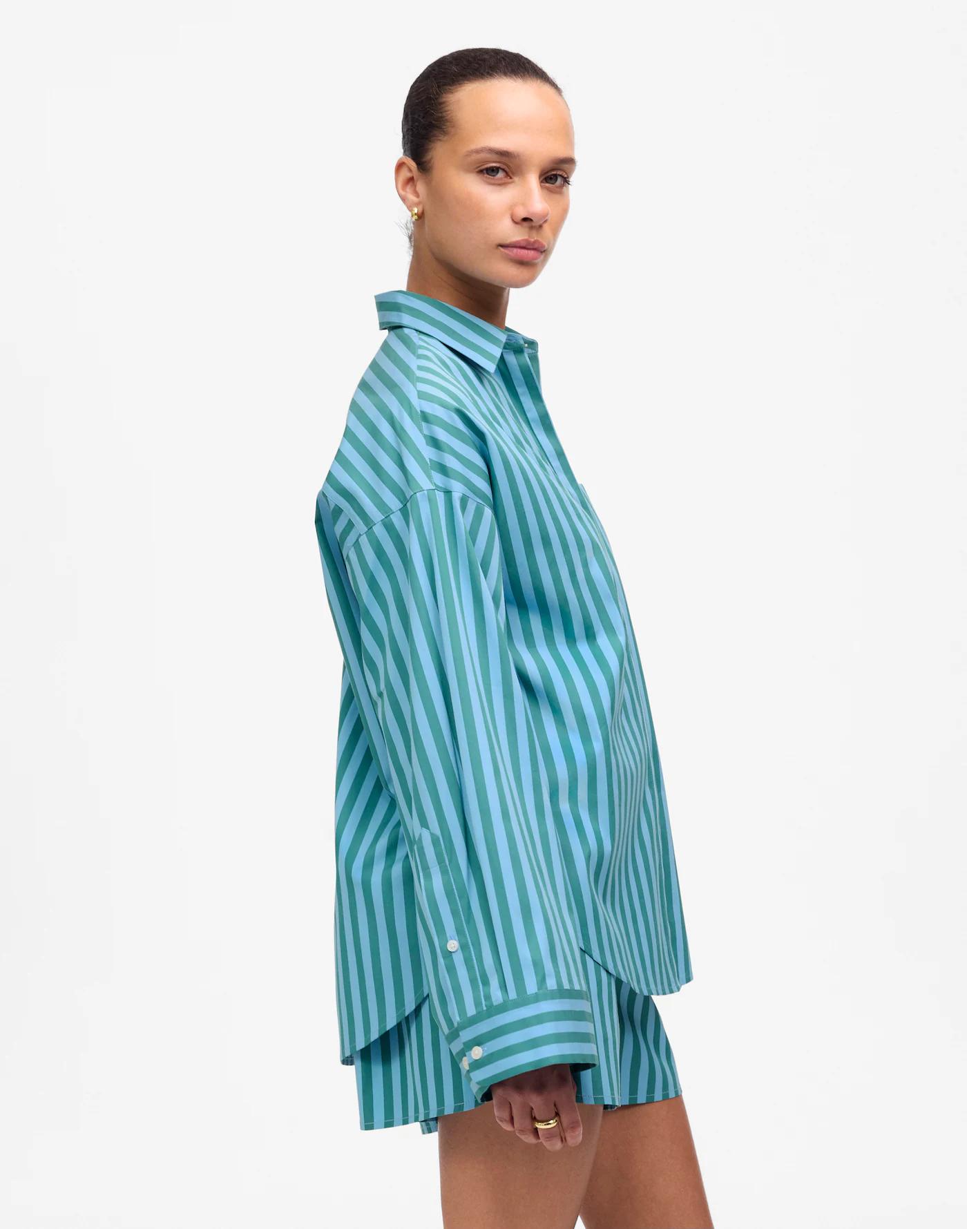 Boxy Button-Up Shirt in Stripe Product Image