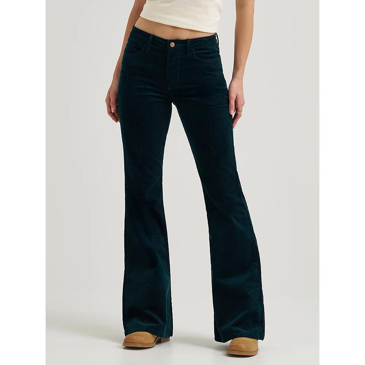 Women's Wrangler® Corduroy High Rise Fierce Flare Jean in Jewel Product Image