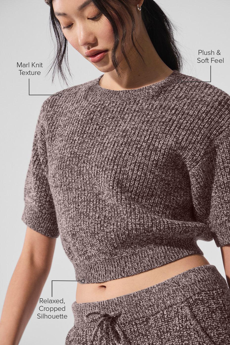 Marl Sweater Short Sleeve - Mushroom Marl Product Image