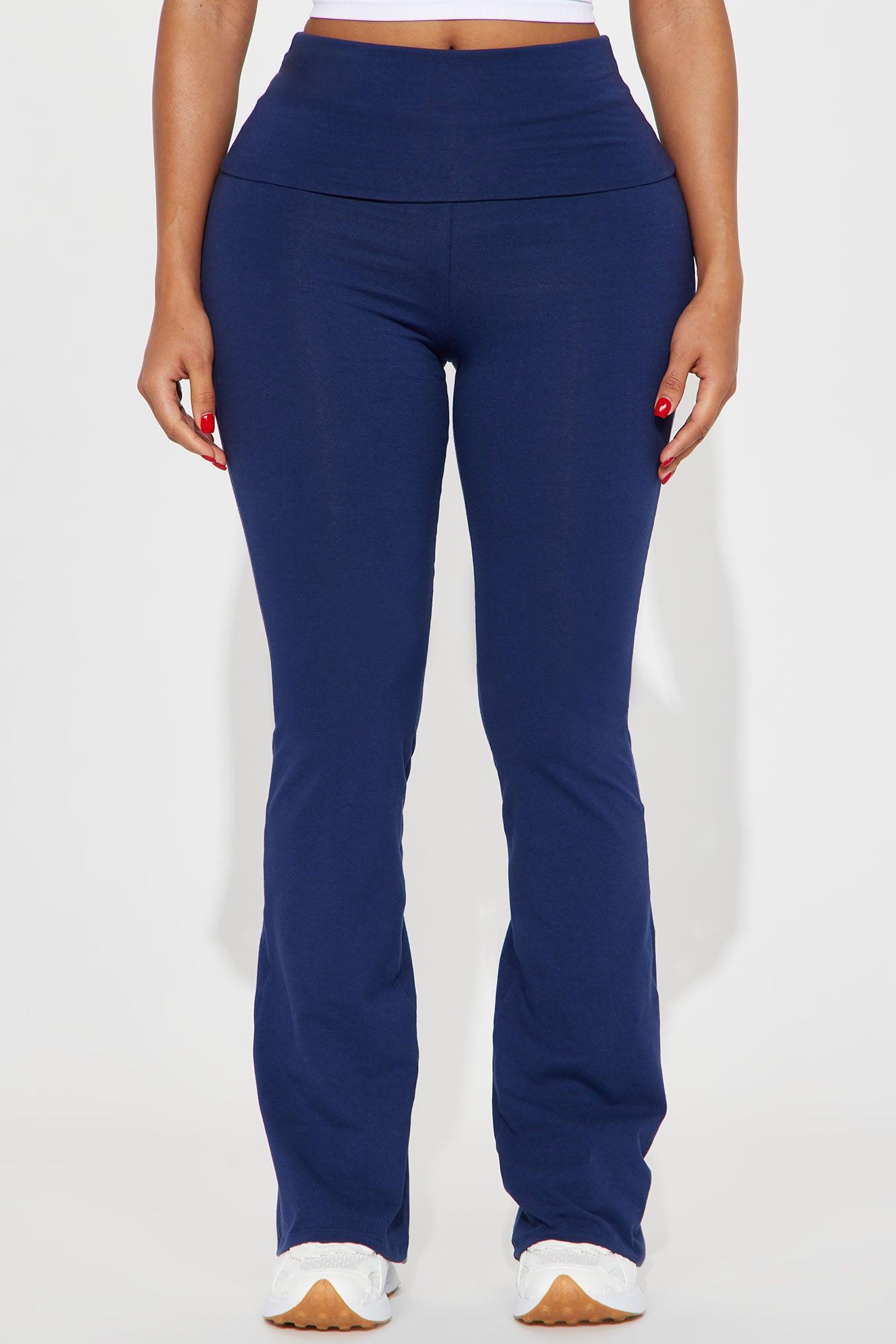 Adriana Foldover Flare Pant - Navy Female Product Image