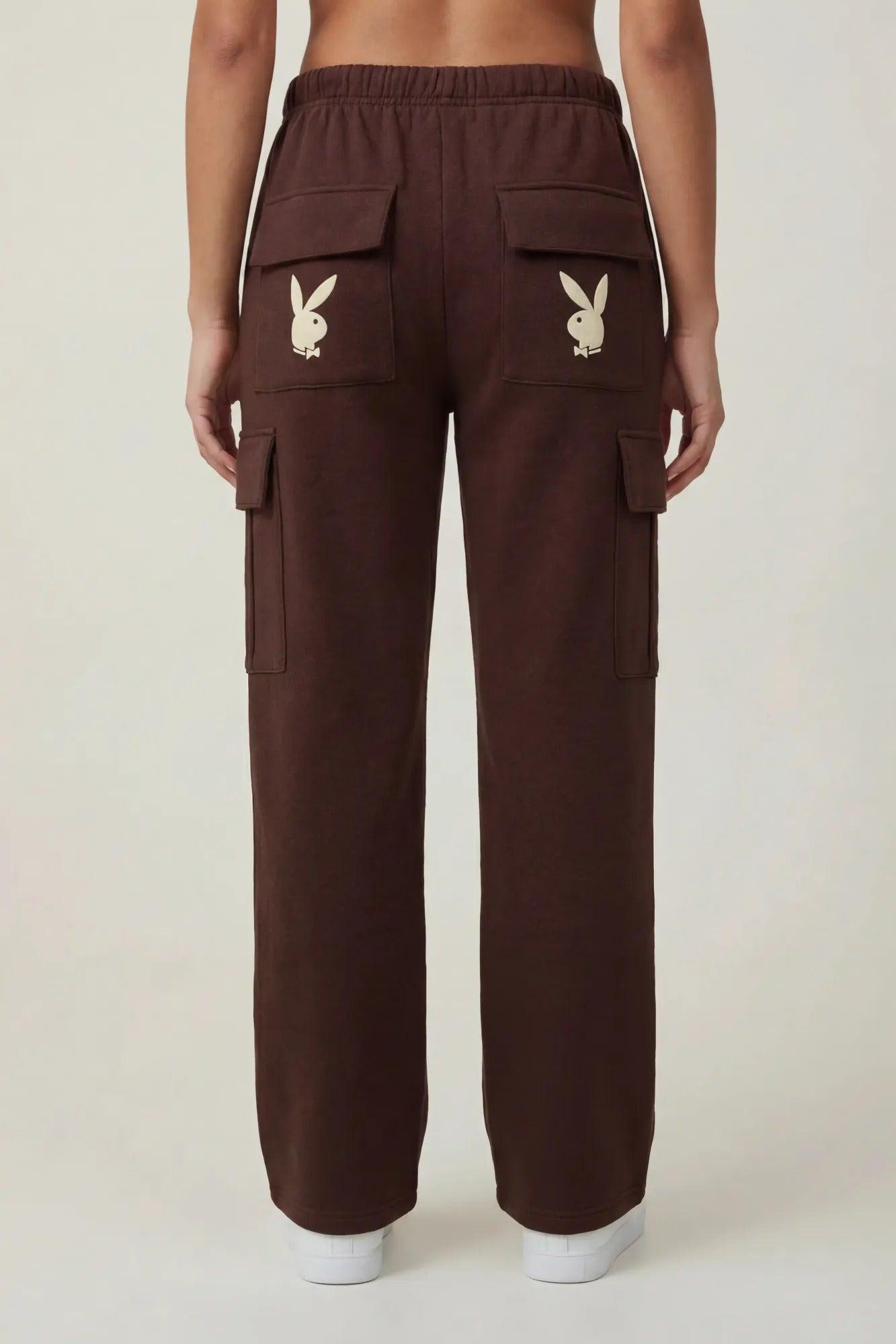 Playboy Fleece Wide Leg Cargo Sweatpant Female Product Image
