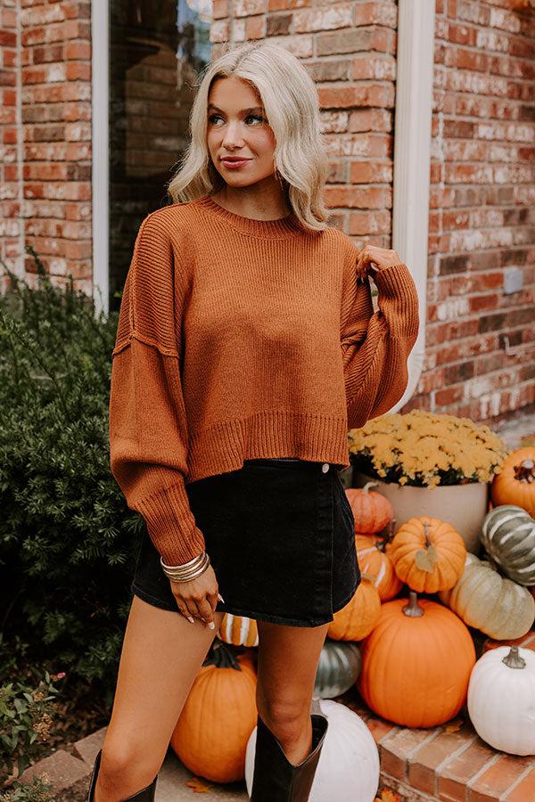 Harvest Wishes Ribbed Sweater in Cinnamon Product Image