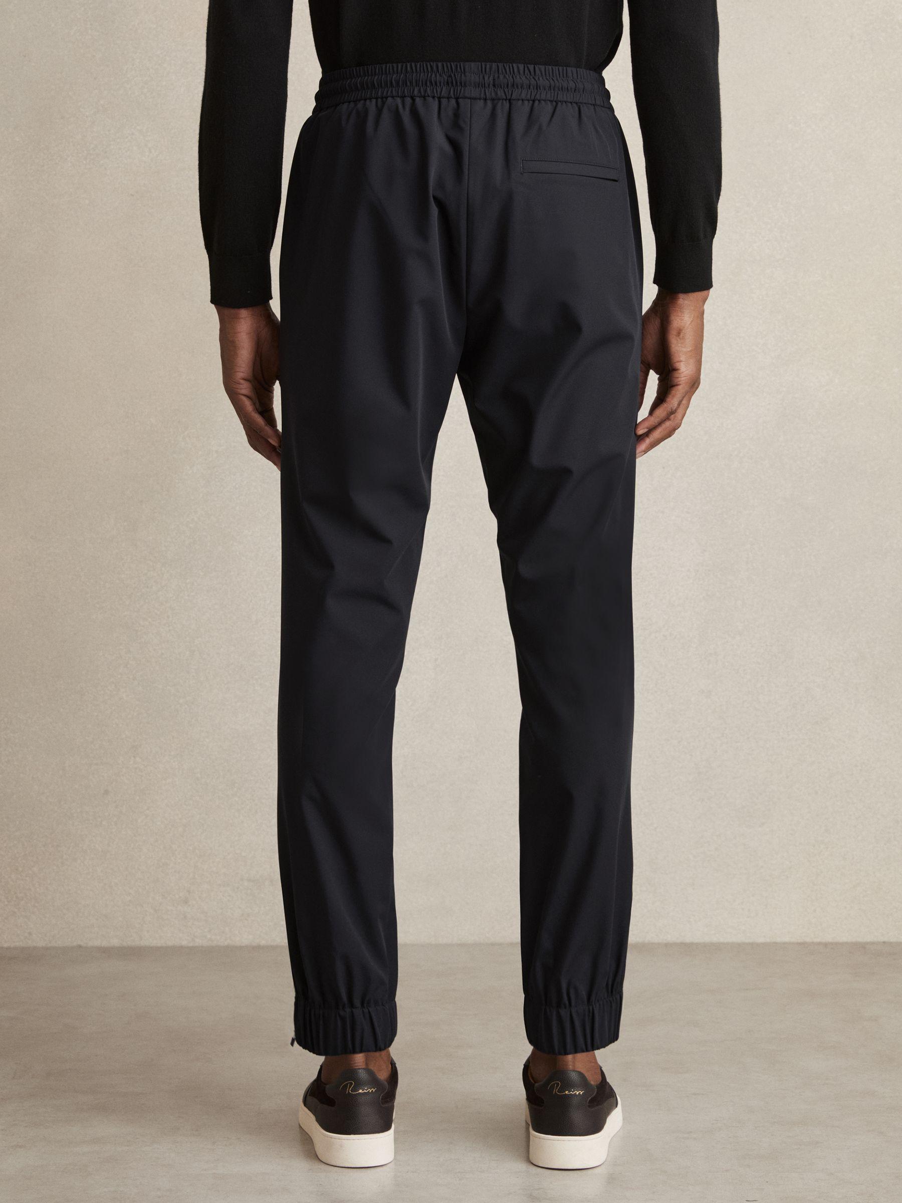 Drawstring Technical Cuffed Trousers in Navy Product Image