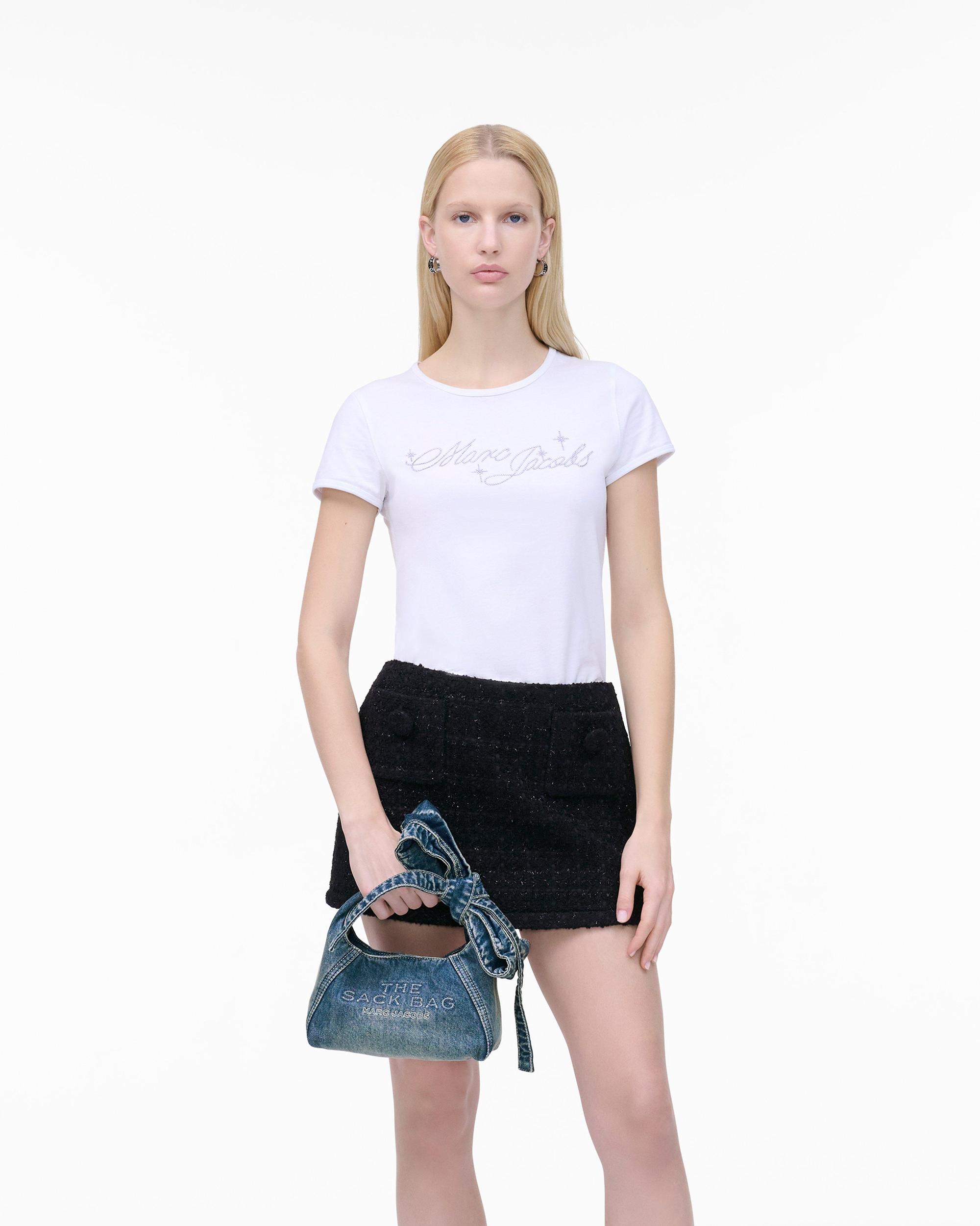 The Bow Denim Mini Sack Bag Product Image