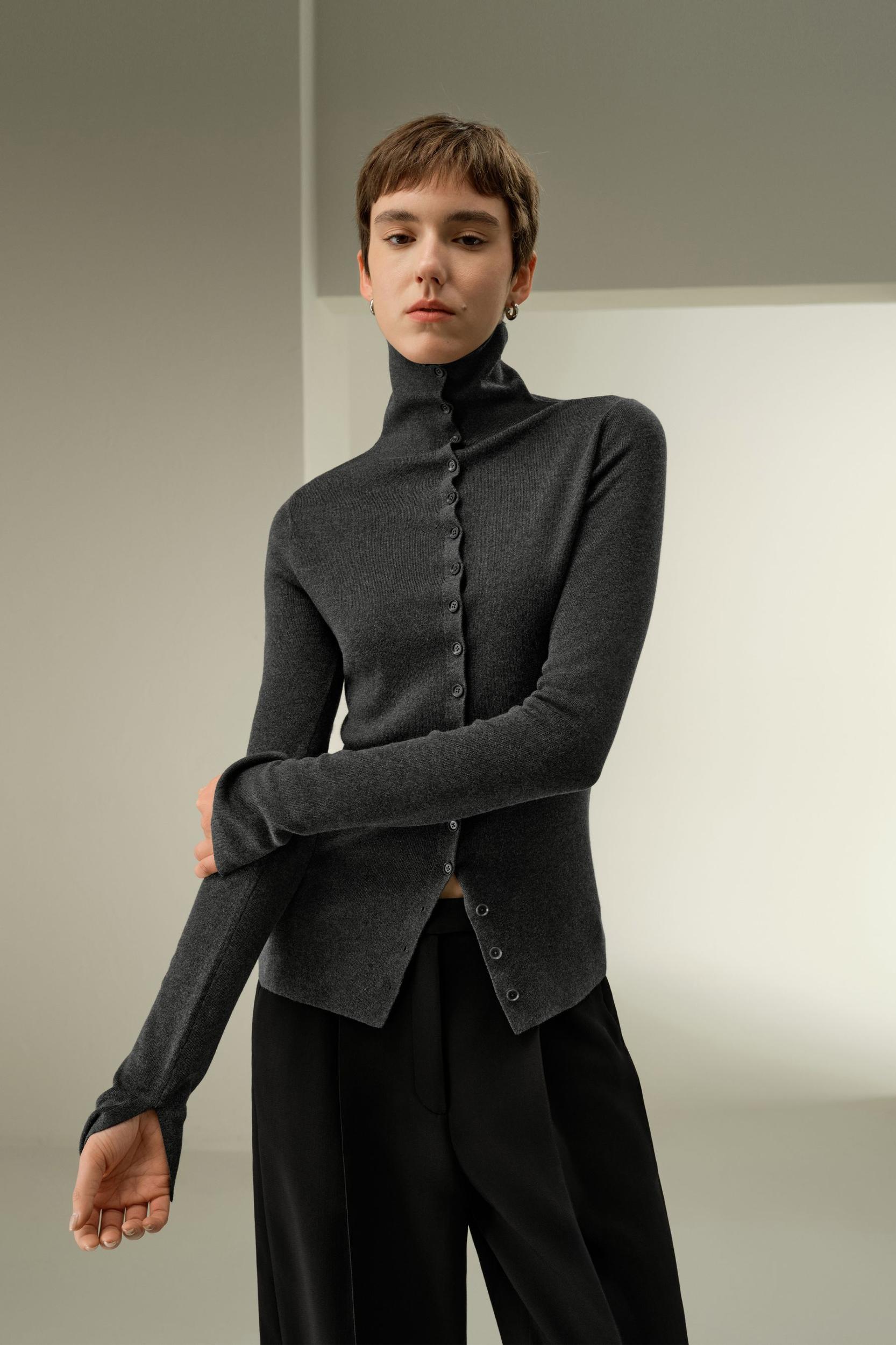 Slim Fit Silk Cashmere Sweater Product Image