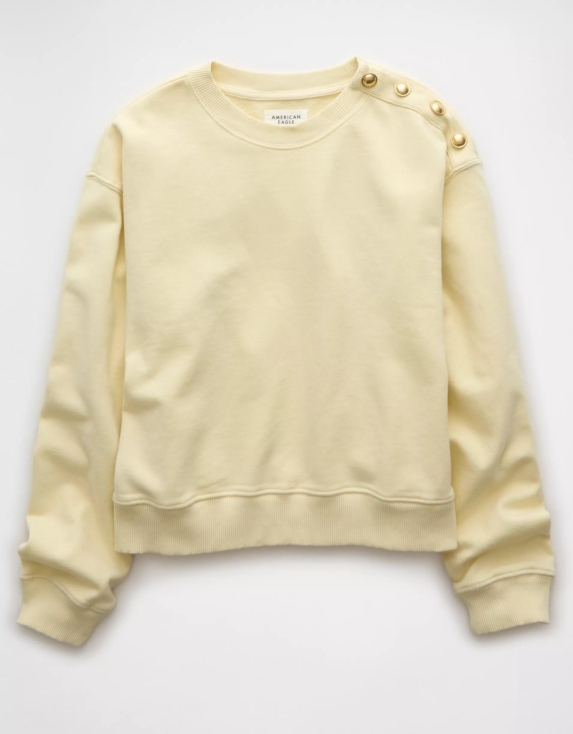 AE Button Shoulder Sweatshirt Product Image
