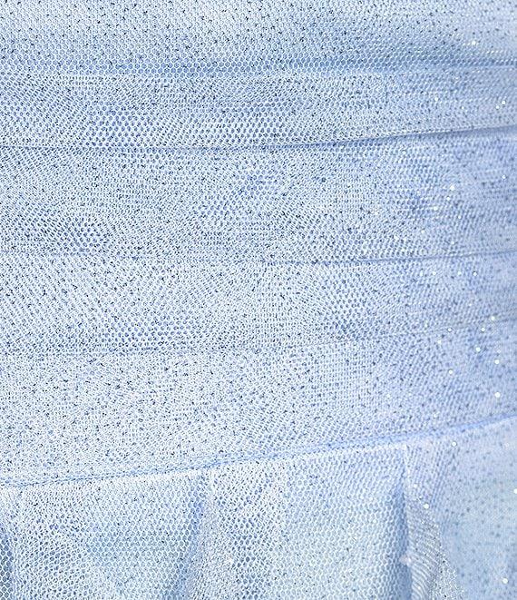 Pear Culture Glitter Mesh Tulle Corkscrew High-Low Dress Product Image