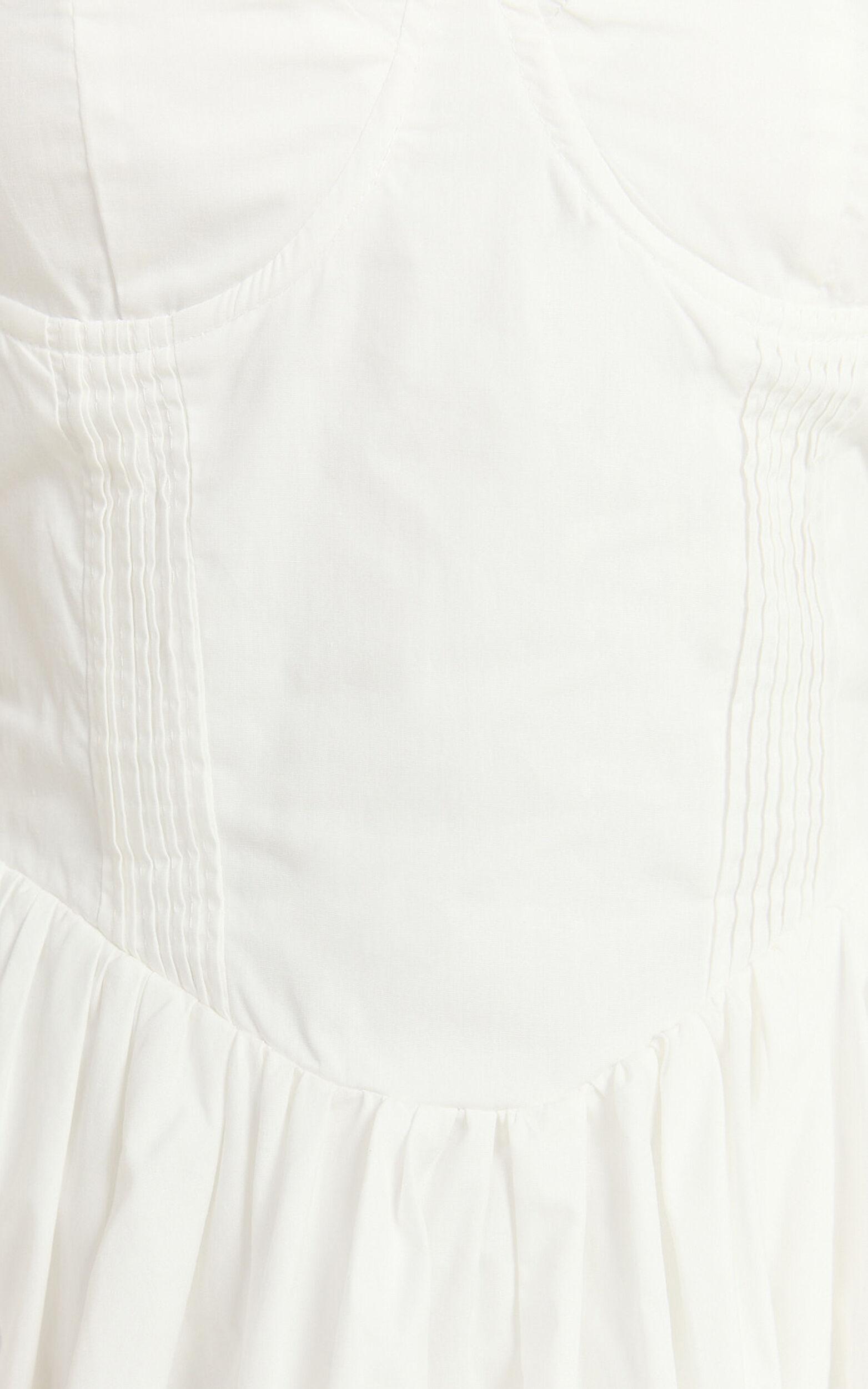 Suzanna Mini Dress - Strapless Pleat Full Skirt Mini in White Product Image