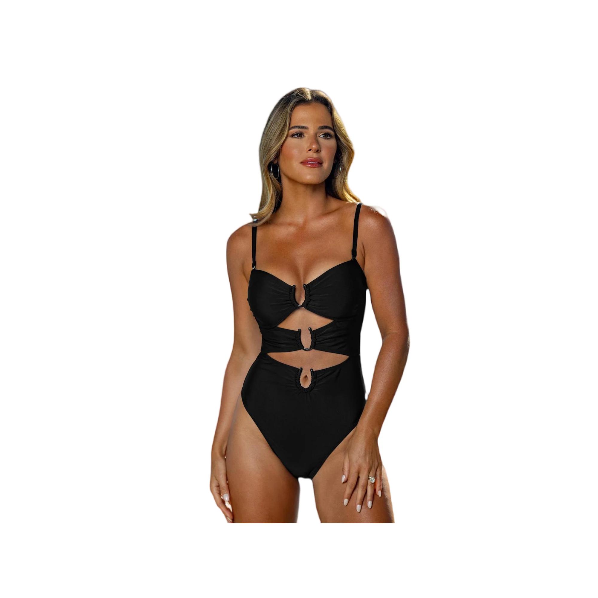 Juniors' CUPSHE Cheeky One-Piece Swimsuit, Women's, Size: Medium, Black Product Image