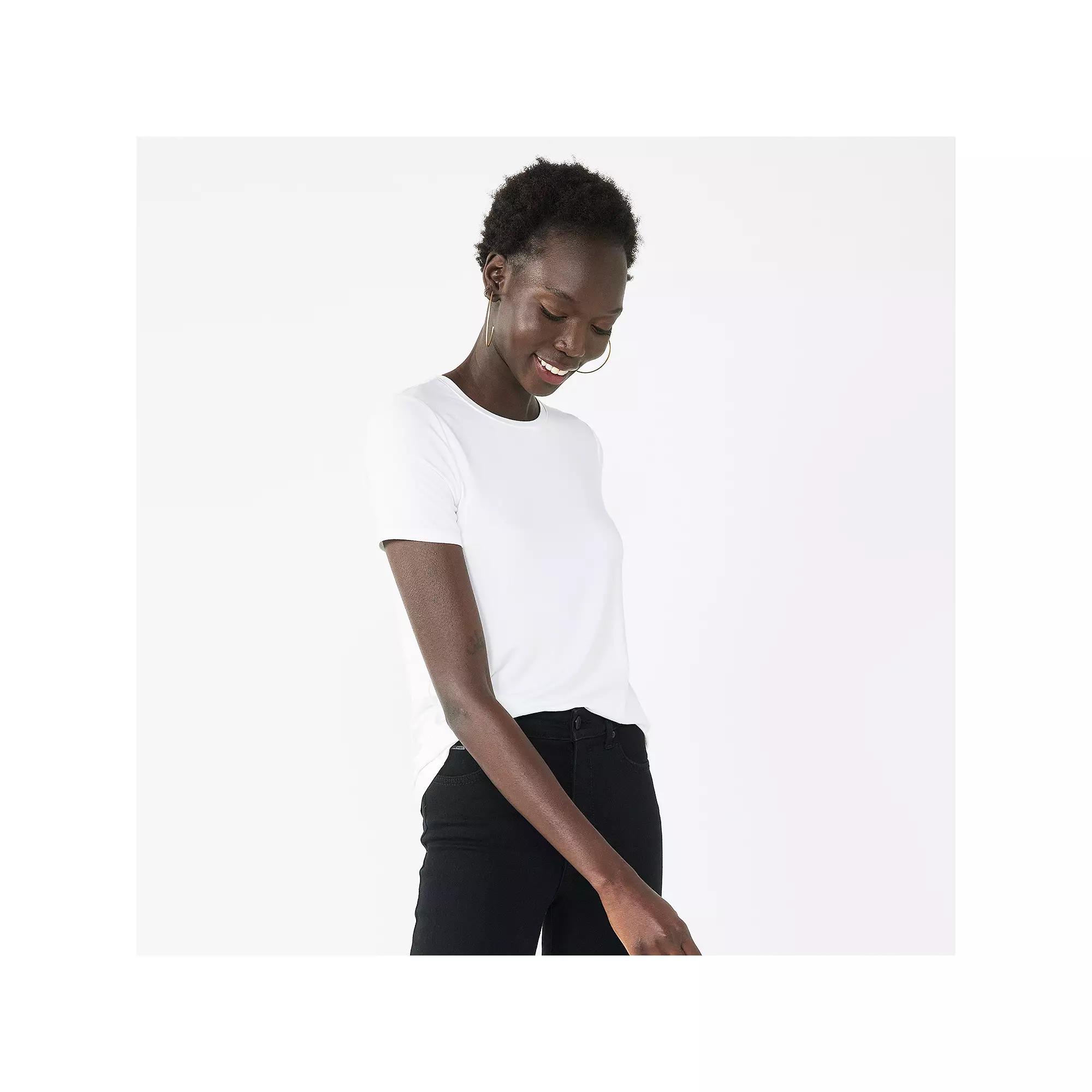 Petite Nine West Essential Crewneck Tee, Women's,  Product Image