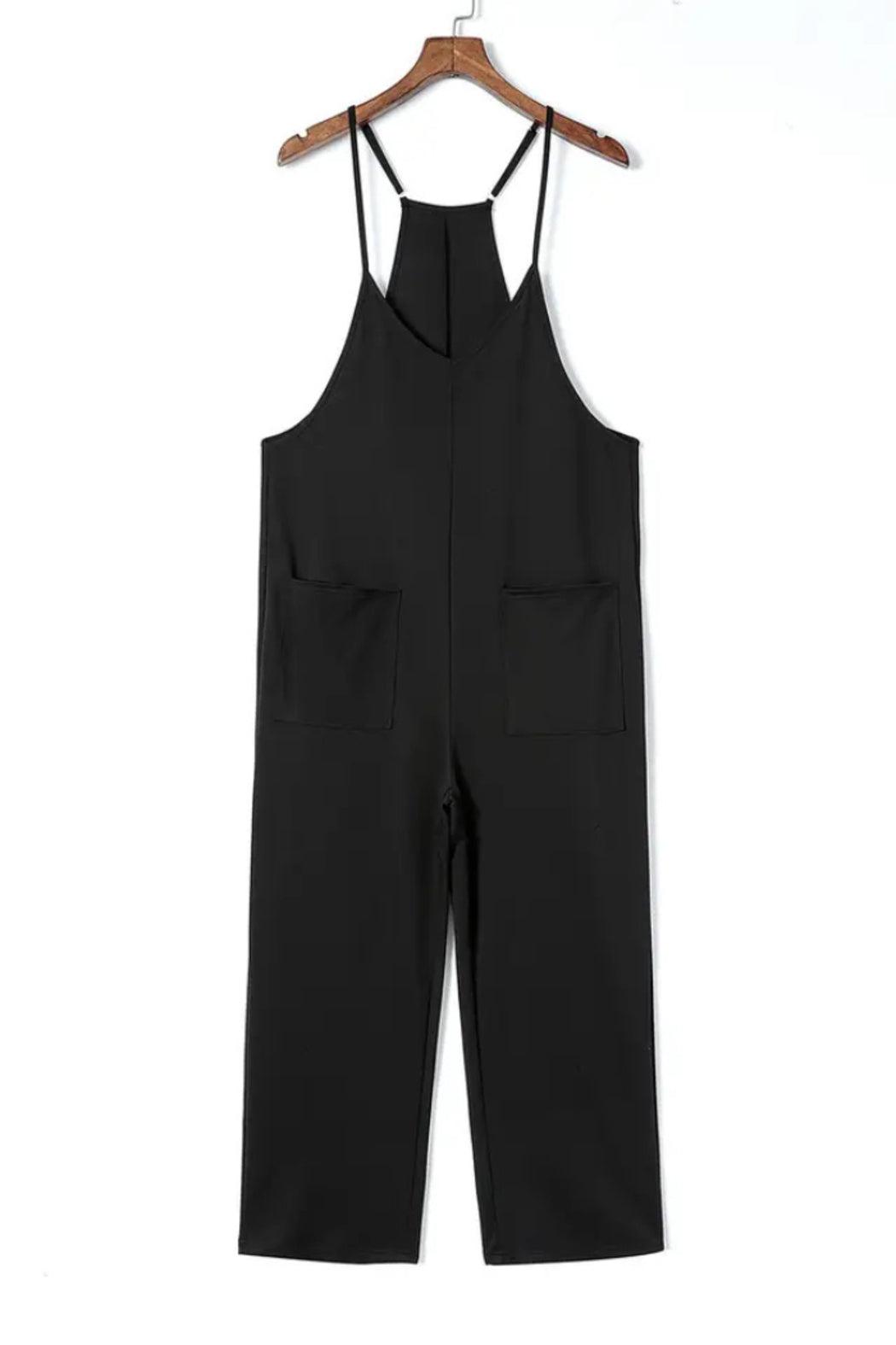 Pocketed Adjustable Spaghetti Strap Jumpsuit Product Image