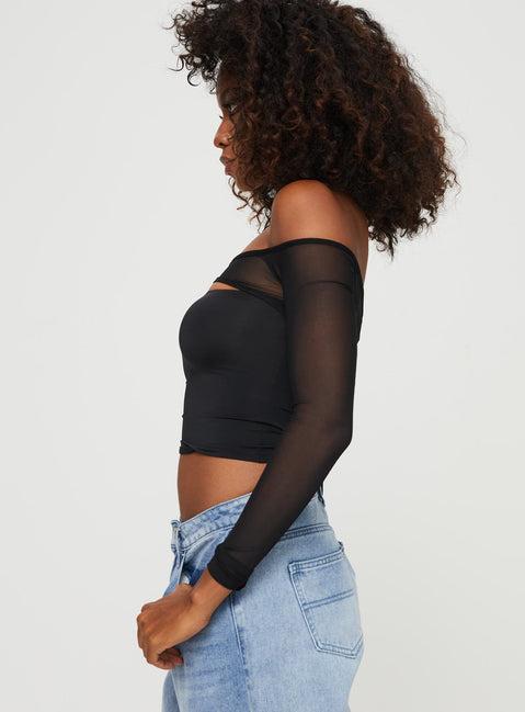 Kampton Off The Shoulder Top Black Product Image