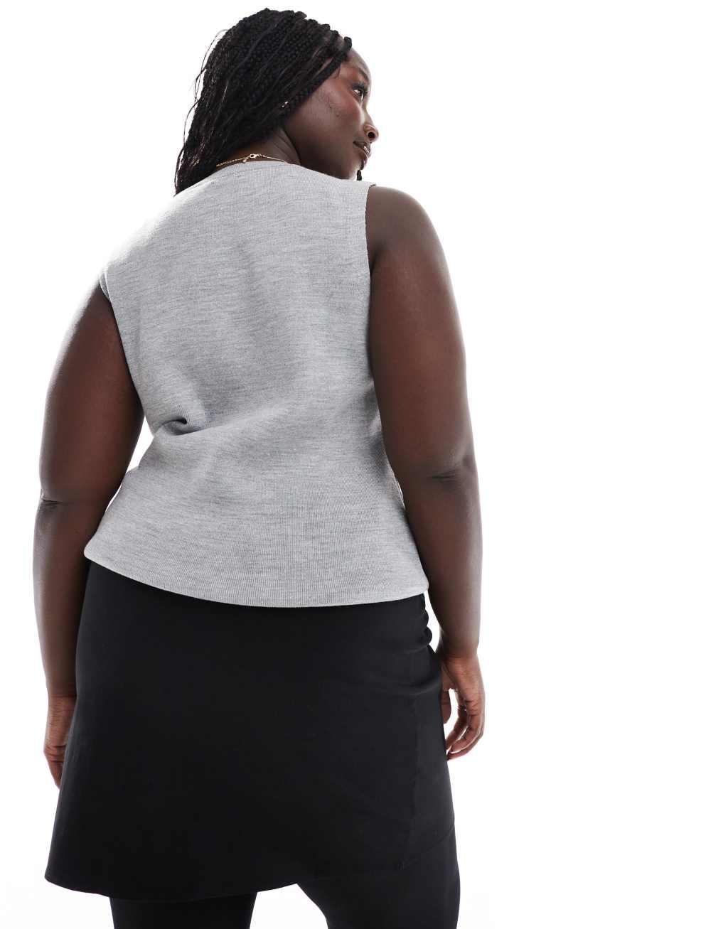 ASOS DESIGN Curve mini skirt with split detail in black Product Image