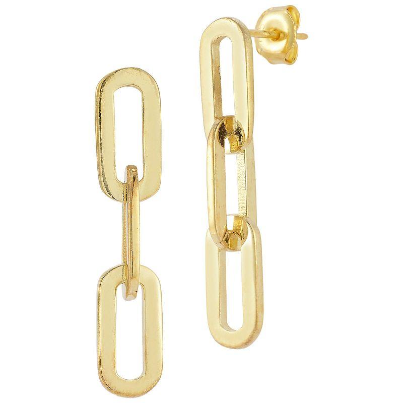 Sunkissed Sterling Sterling Silver Small Link Chain Drop Earrings, Womens, Gold Tone Product Image