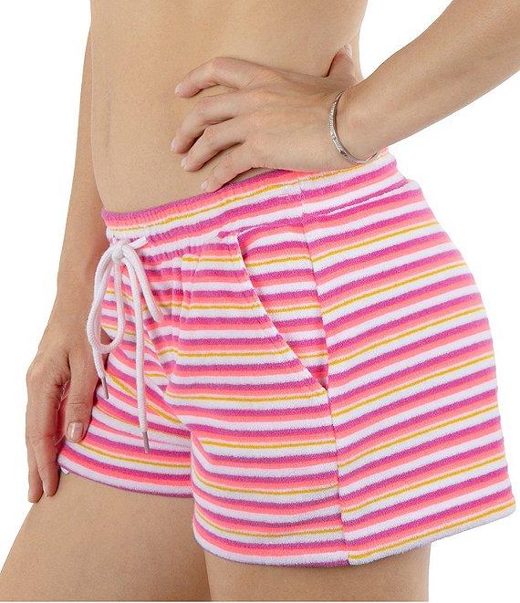 Hurley Terry Stripe Elastic Drawstring Waist Pull-On Short Swim Cover-Up Product Image