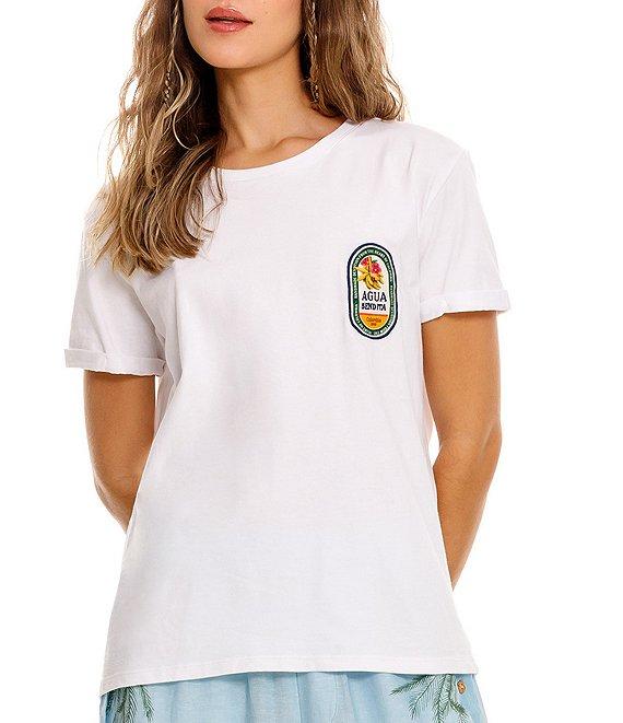 Agua Bendita Gea Ventura Embroidered Crew Neck Short Sleeve Tee Shirt Product Image