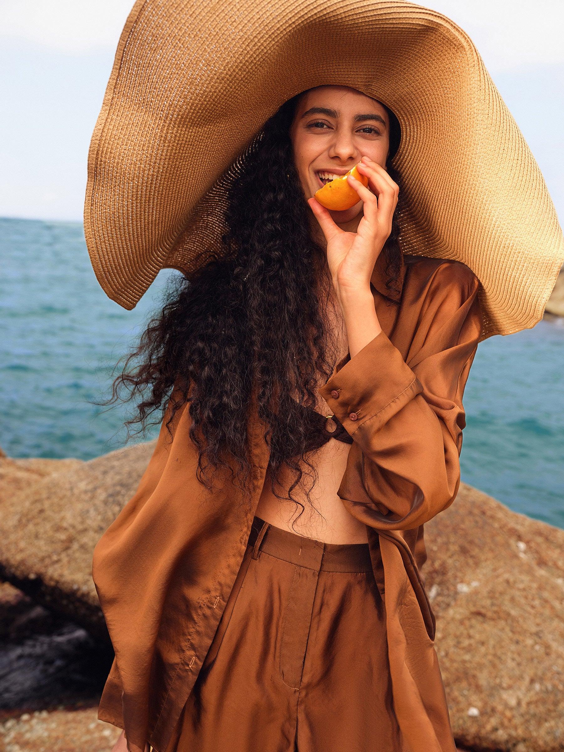 Mulberry Silk Blend Women Batwing Sleeves Oversized Shirt Product Image