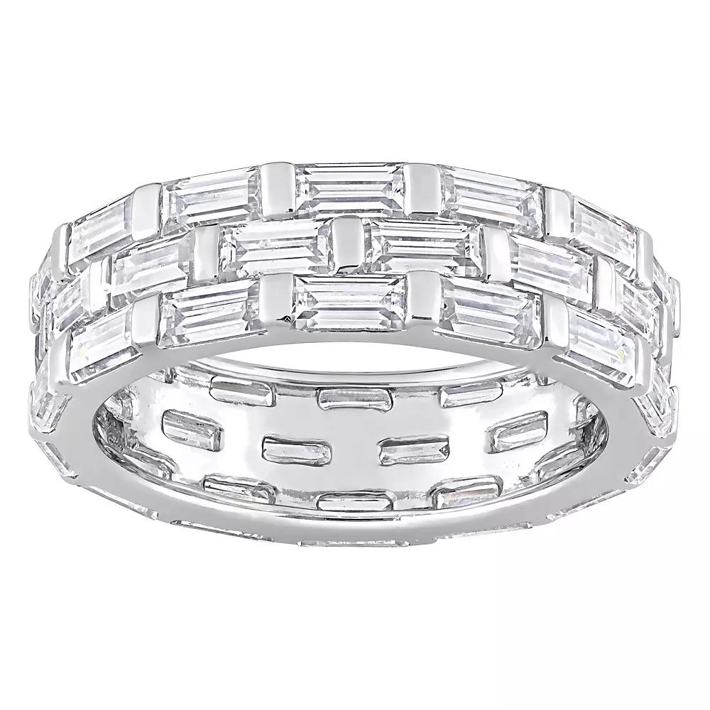 Stella Grace Sterling Silver 4 5/8 Carat T.W. Lab-Created Moissanite Triple Band Ring, Women's, Size: 7 Product Image