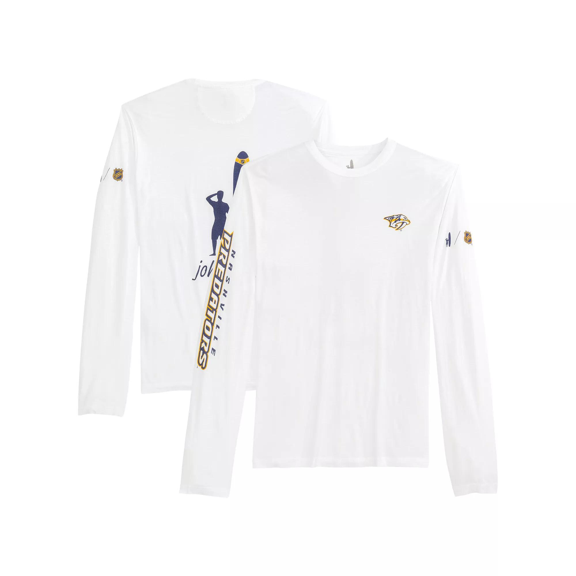 Men's johnnie-O White Nashville Predators Adam Long Sleeve T-Shirt,  Product Image