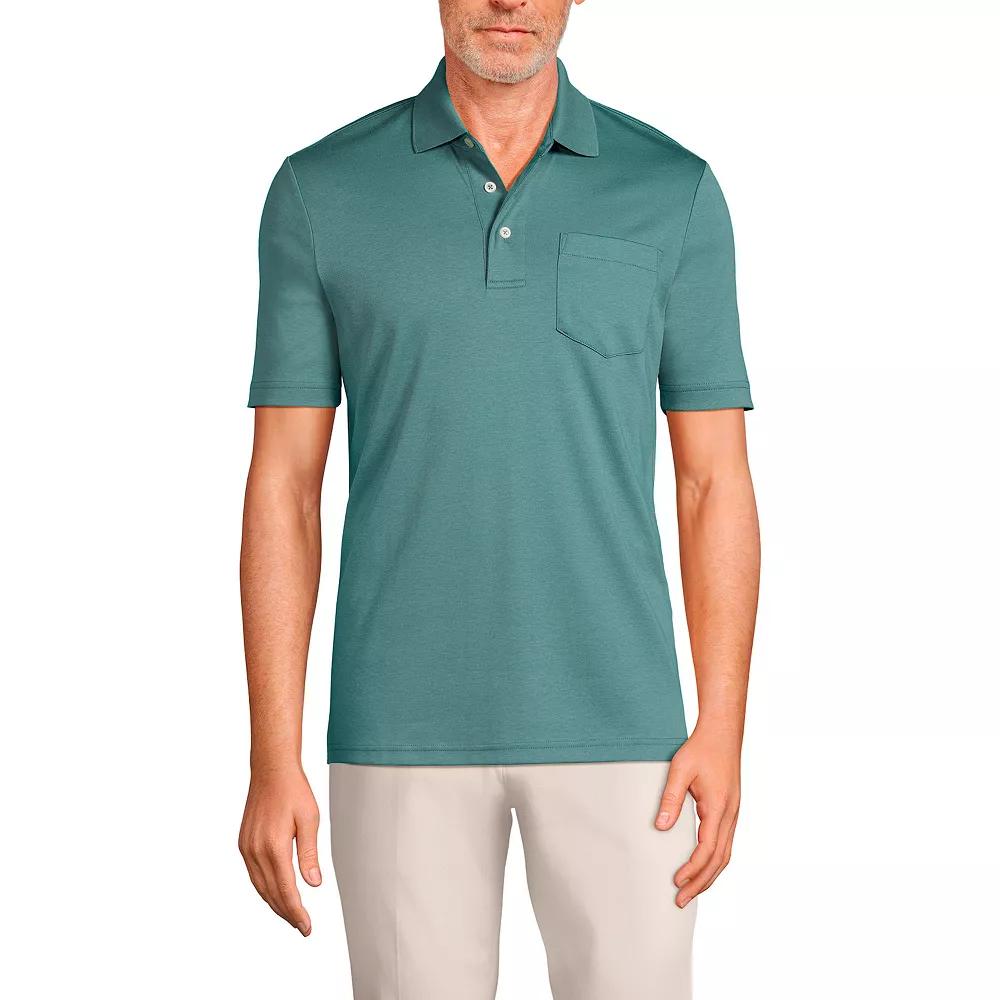Men's Lands' End Super Soft Supima Pocket Polo,  Product Image