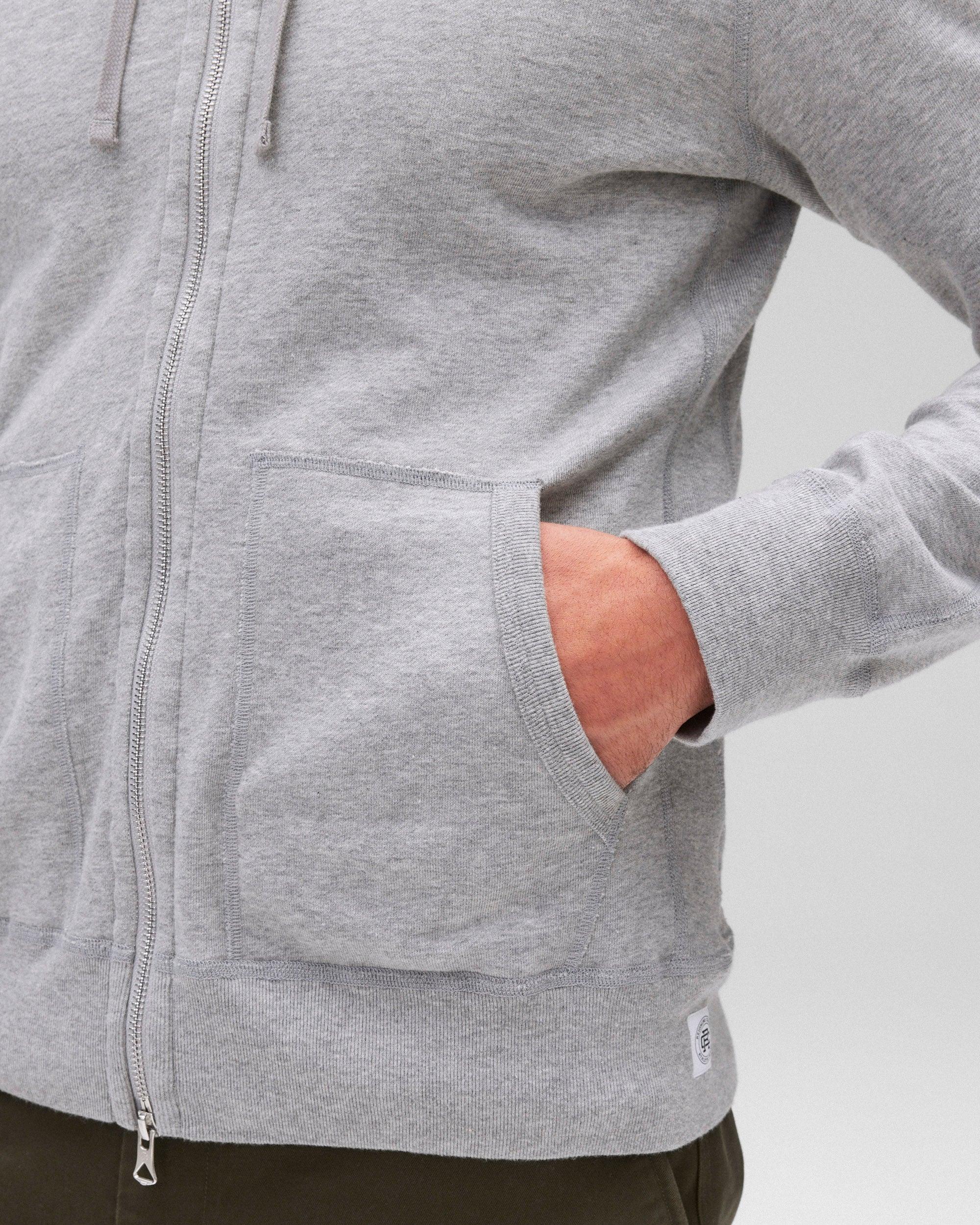 Lightweight Terry Slim Zip Hoodie - Vault Male Product Image