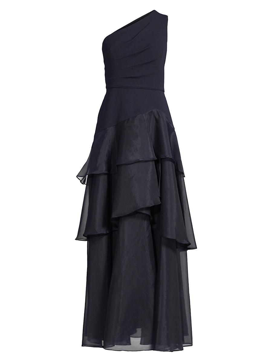 Womens One-Shoulder Tiered Gown Size 0 Product Image