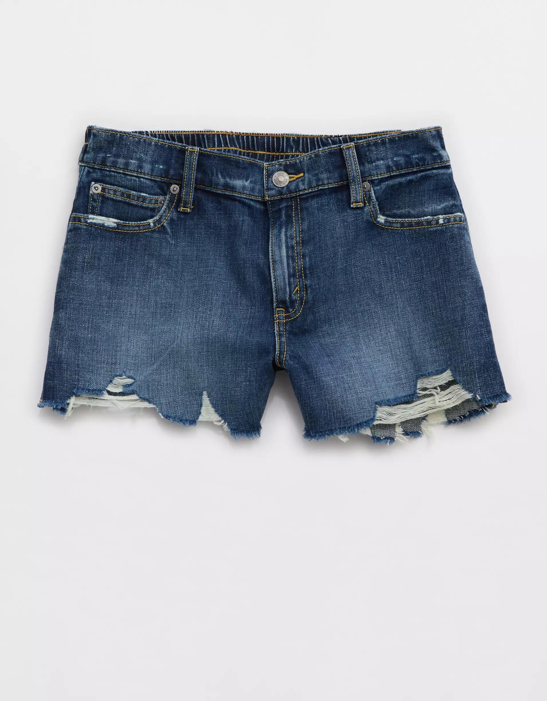 Aerie Daydream Distressed Denim Short Product Image