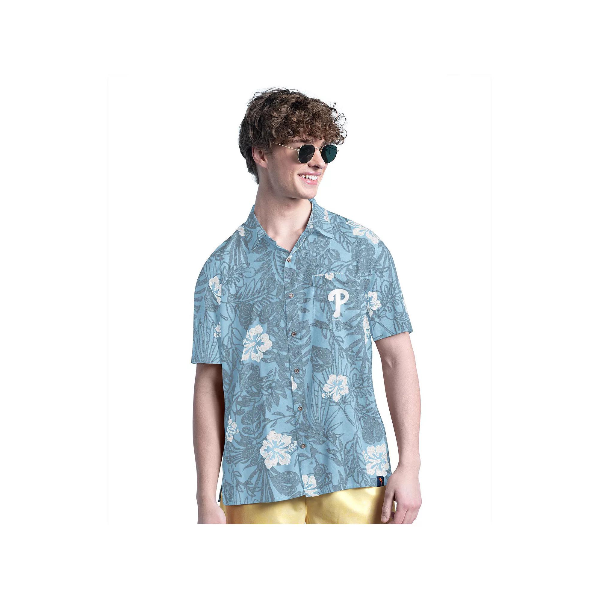 Men's Margaritaville Blue Chicago Cubs Palm Shade Party Button-Up Shirt,  Product Image