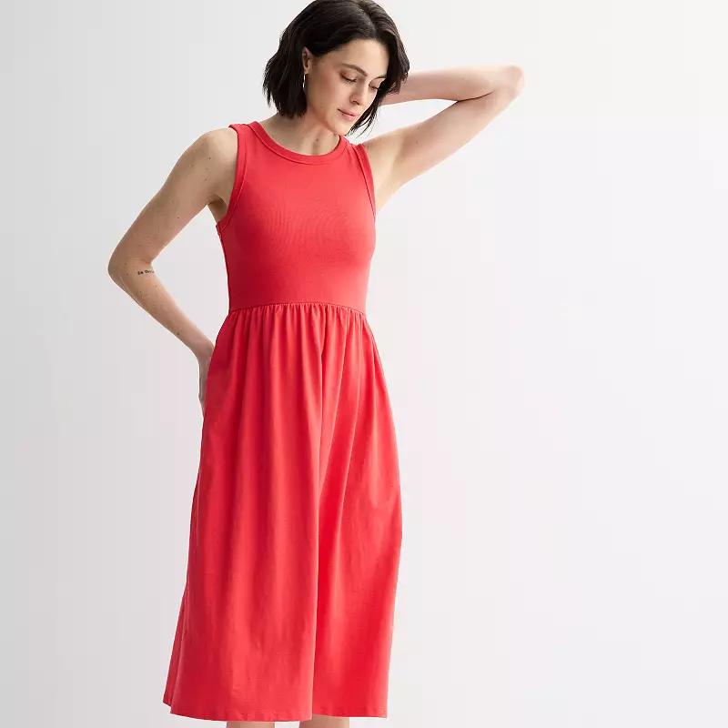 Petite Sonoma Goods For Life® Mixed Media Knit Dress, Women's, Size: Medium Petite, Hawaii Pink Product Image