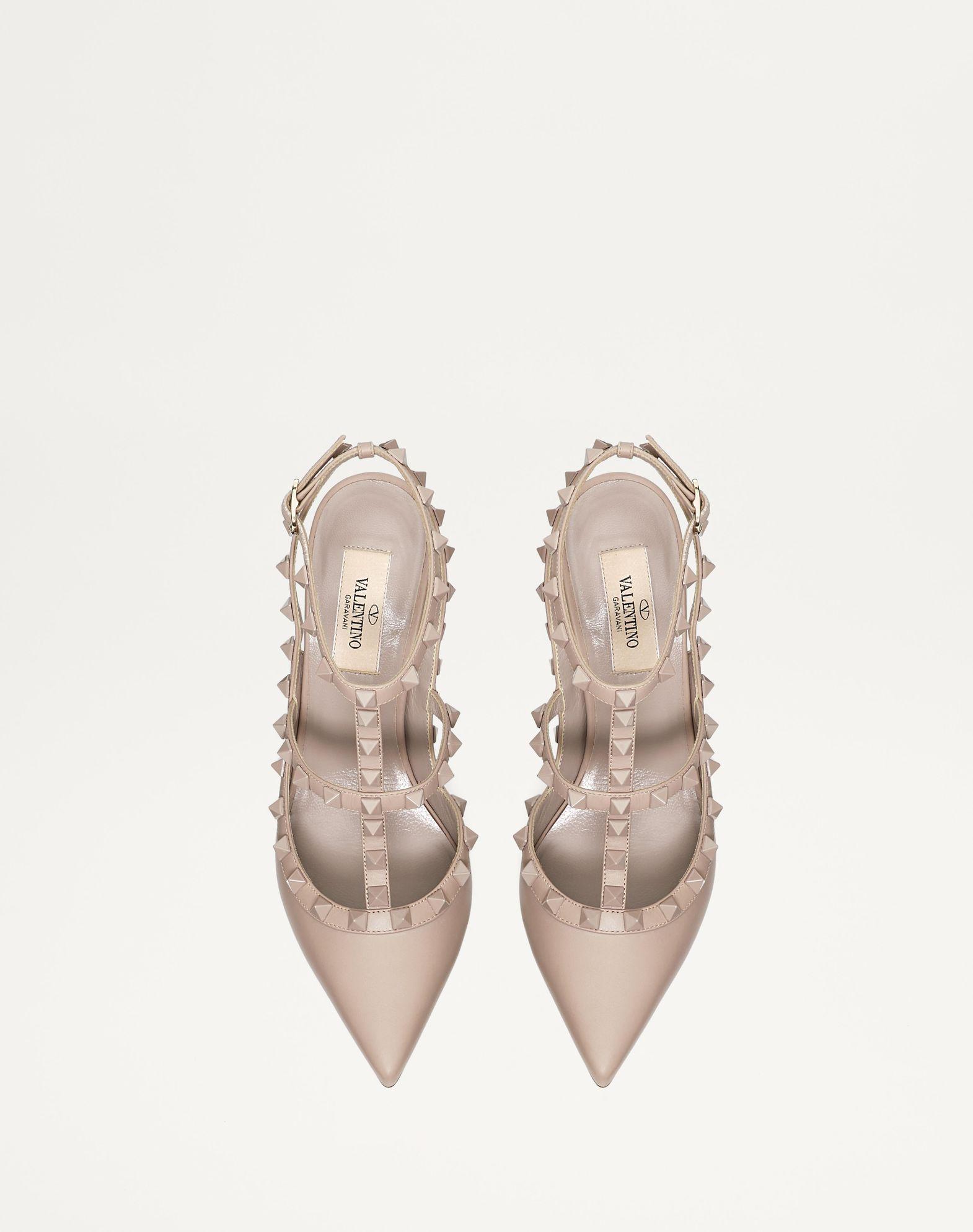 Rockstud Ankle Strap Pump With Tonal Studs 100  Mm Product Image