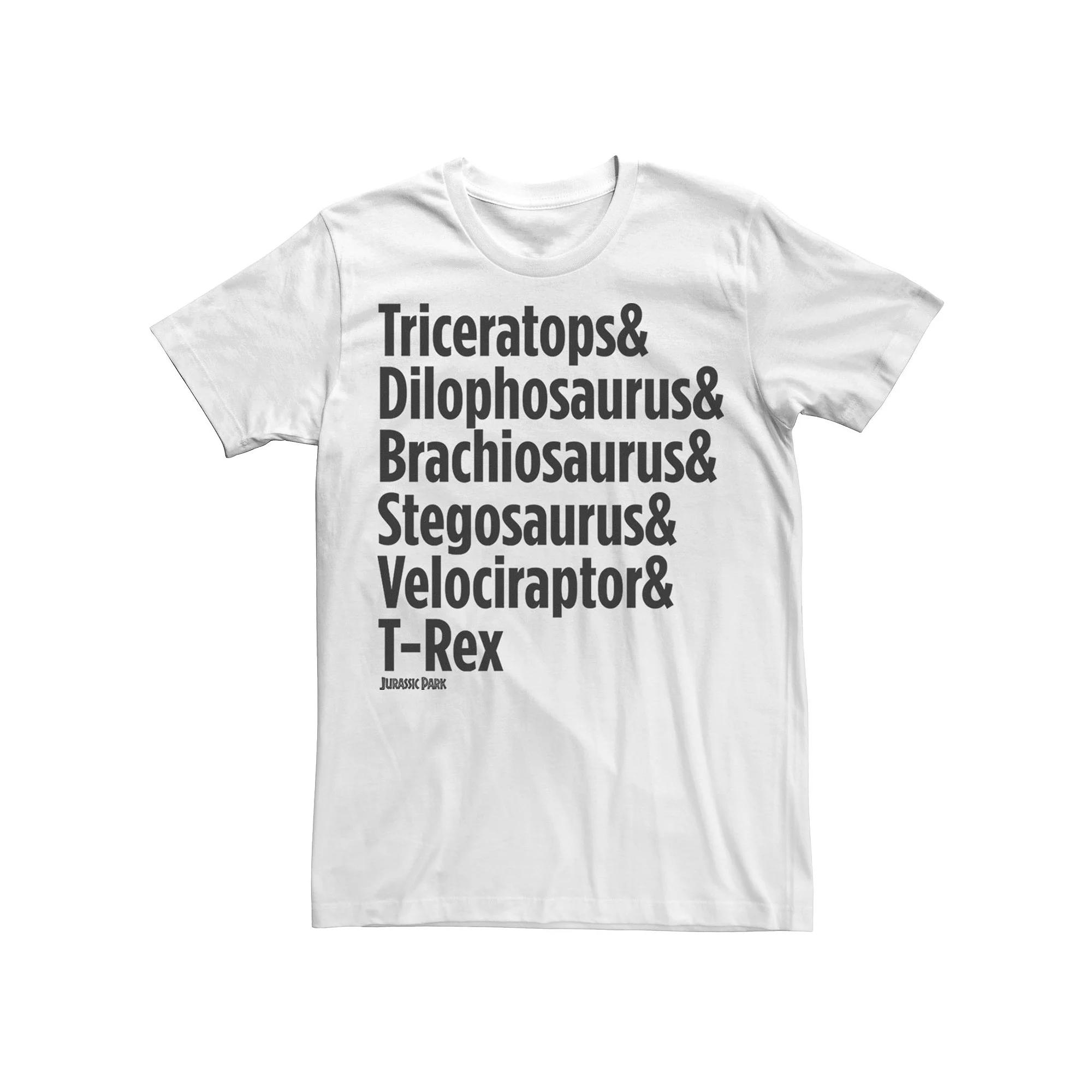 Men's Jurassic Park Dinosaur Name Types Tee,  Product Image