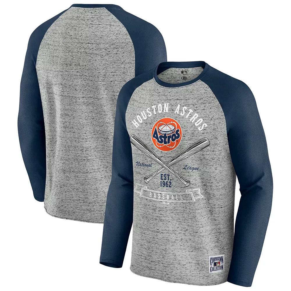 Men's Darius Rucker Collection by Fanatics Heather Gray San Francisco Giants Raw Edge Raglan Long Sleeve Baseball T-Shirt,  Product Image