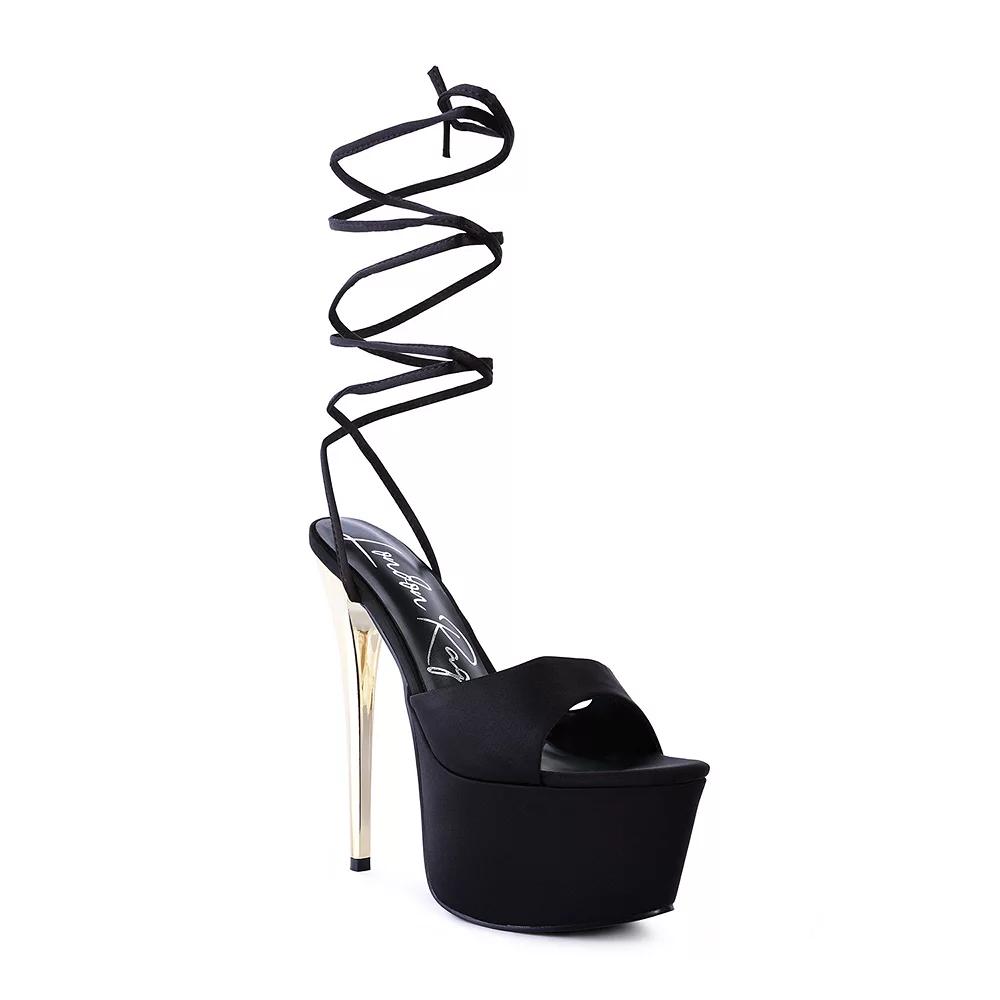 London Rag Passion Fruit Women's Platform Sandals, Size: 7.5, Black Product Image