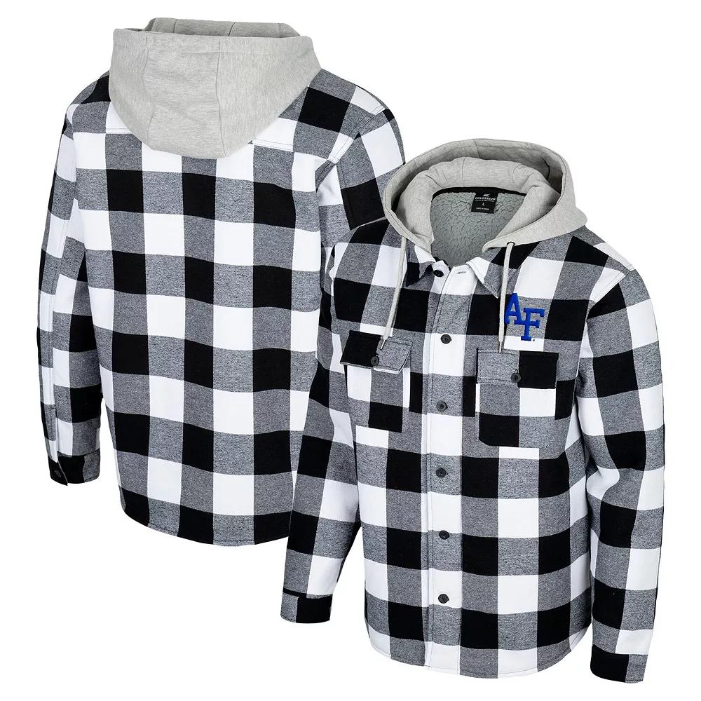 Men's Colosseum Black/White Air Force Falcons Buffalo Plaid Full-Zip Jacket, Size: 3XL, Afa Black Product Image