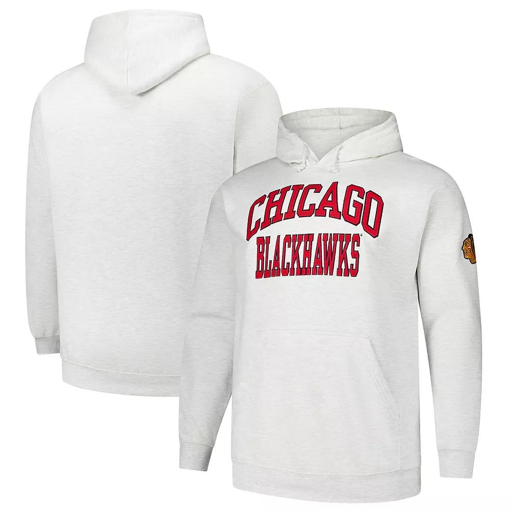 Men's Fanatics Heather Gray Chicago Blackhawks Big & Tall Fleece Pullover Hoodie,  Product Image